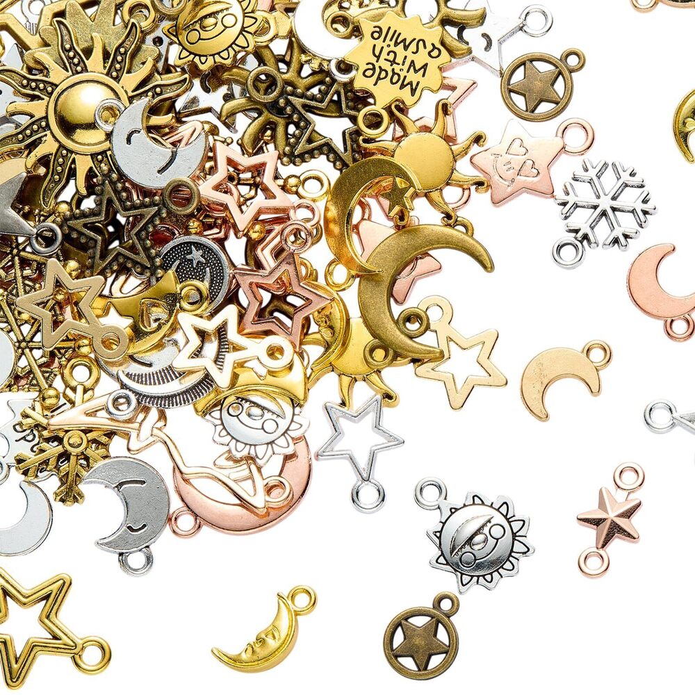 4091 120Pcs Mixed Charms for Jewelry Making Metal Pendant Bracelet Charms